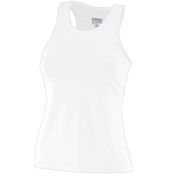 Girls Poly/Spandex Solid Racerback Tank Thumbnail