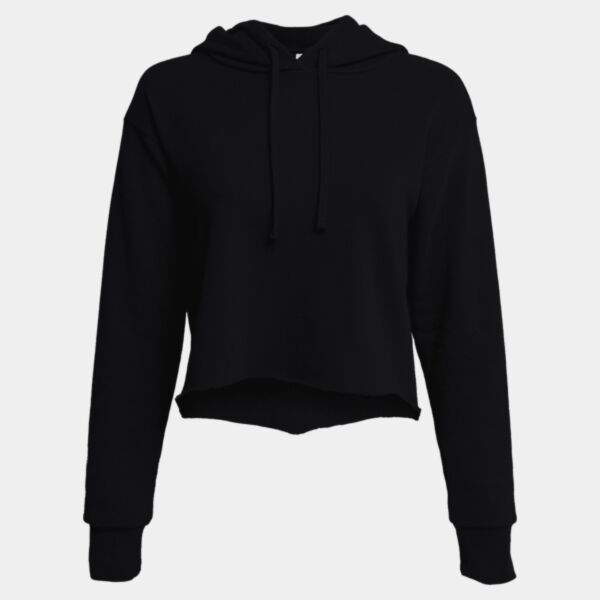 Women's Laguna Sueded Raw Edge Crop Hoodie Sweatshirt Thumbnail