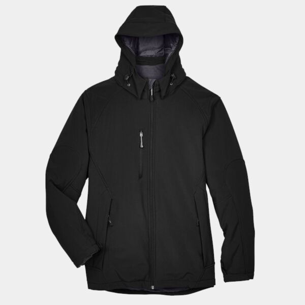 Men's Glacier Insulated Three-Layer Fleece Soft Shell Hood Jacket with Detachable Hood Thumbnail