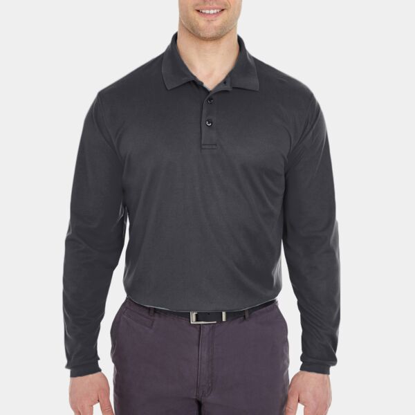 Men's Cool & Dry Long Sleeve Mesh Piqué Polo Thumbnail