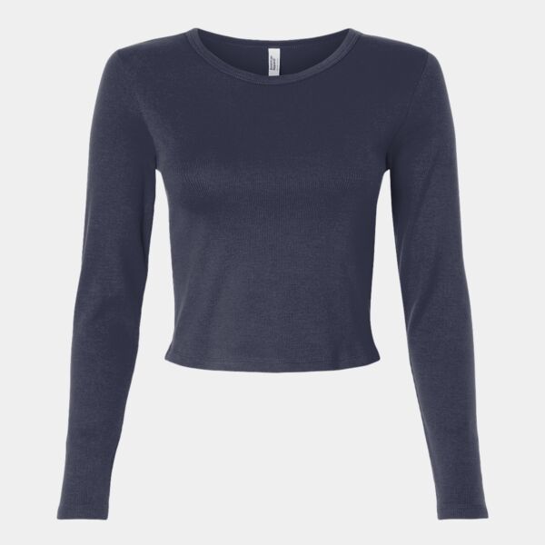 Women's Baby Rib Long Sleeve Cropped Tee Thumbnail