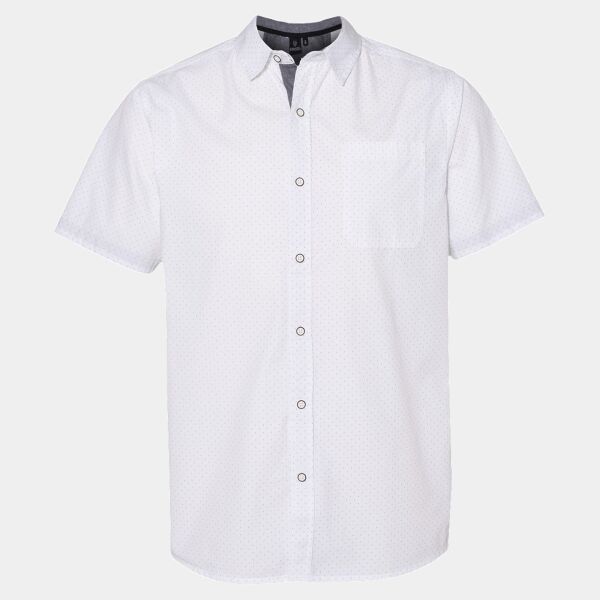 Men's Peached Printed Poplin Short Sleeve Shirt Thumbnail