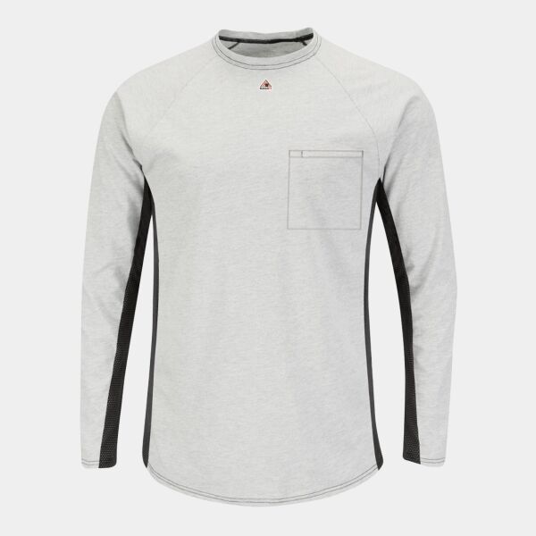 Men's Long Sleeve FR Two-Tone Base Layer with Concealed Chest Pocket - EXCEL FR Thumbnail
