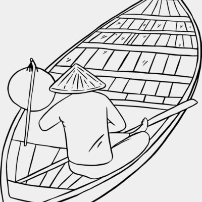 Traditional Boat with Rower Thumbnail